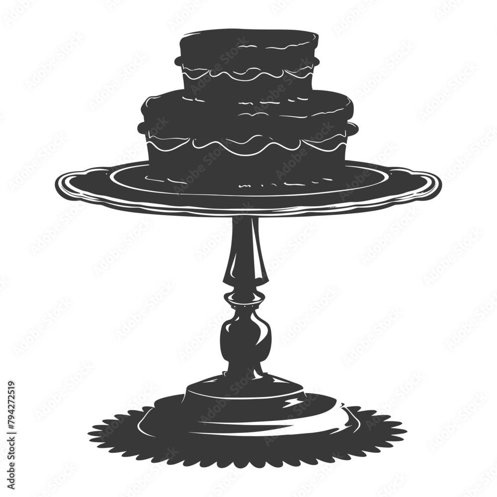 Silhouette cake platter black color only full Silhouette cake platter black color only full