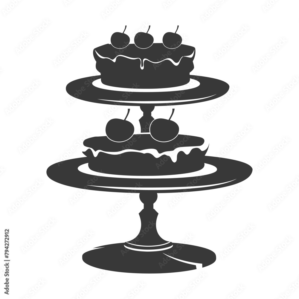 Silhouette cake platter black color only full Silhouette cake platter black color only full