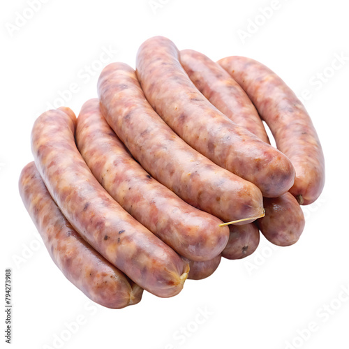 Italian sausage isolated on transparent background