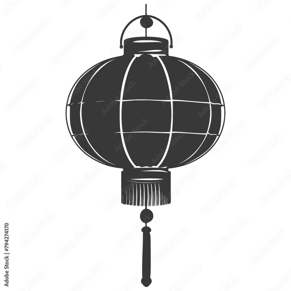 silhouette chinese traditional asian lantern black color only silhouette chinese traditional asian lantern black color only