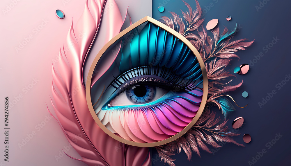 designer logo for beauty industry eyebrows eyelashes. Generative AI,