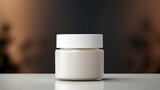 Cosmetic Cream Container Mockup. cosmetic cream jar mockup with Copy Space. 3D illustration. Skincare concept. Cosmetic Cream Container Mockup with Copy Space.