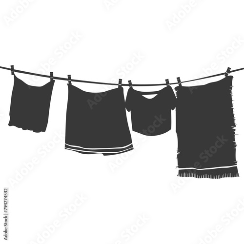 Silhouette clothesline for hanging clothes black color only