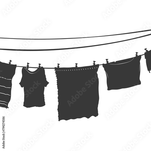 Silhouette clothesline for hanging clothes black color only