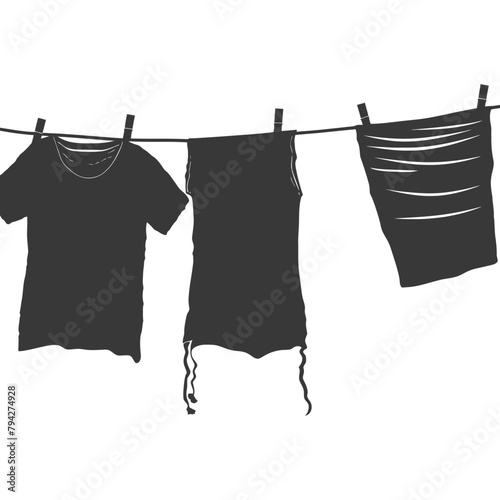 Silhouette clothesline for hanging clothes black color only