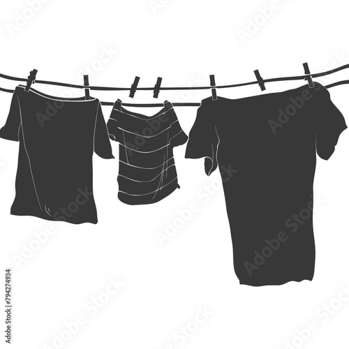 Silhouette clothesline for hanging clothes black color only