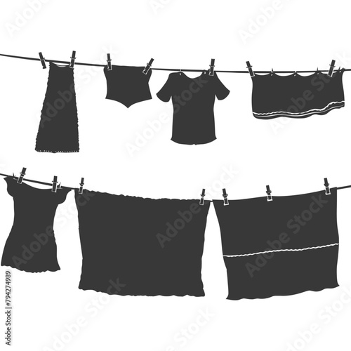 Silhouette clothesline for hanging clothes black color only