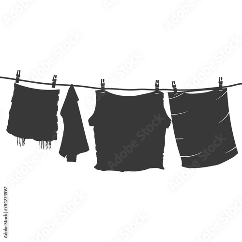 Silhouette clothesline for hanging clothes black color only