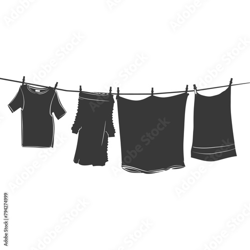 Silhouette clothesline for hanging clothes black color only