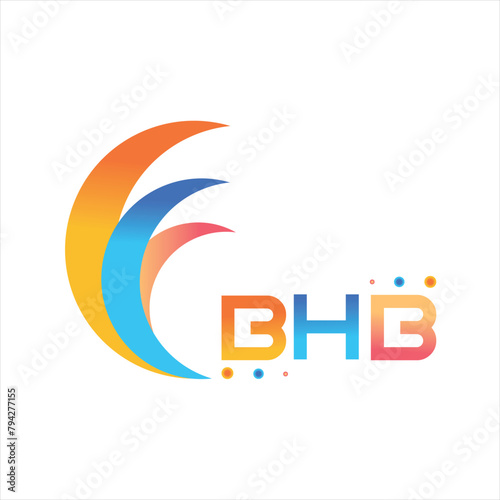 BHB letter technology Web logo design on white background. BHB uppercase monogram logo and typography for technology, business and real estate brand.
 photo