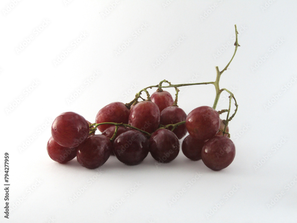 natural red grape white background