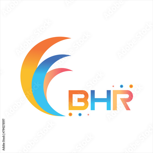 BHR letter technology Web logo design on white background. BHR uppercase monogram logo and typography for technology, business and real estate brand.
 photo