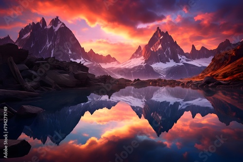 sunset over the mountains © Nature creative