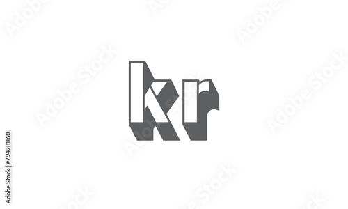 Alphabet letters Initials Monogram logo kR, Rk, k  and R