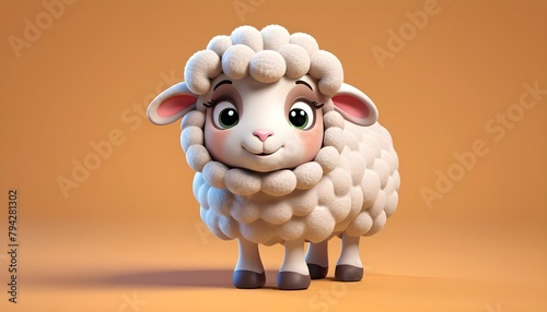 Cute little cartoon sheep