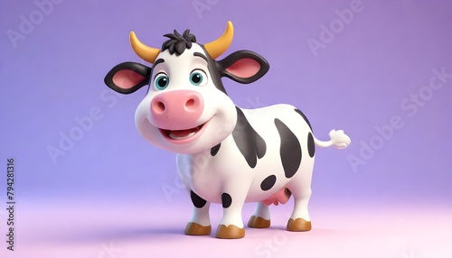 Cute little  cartoon cow