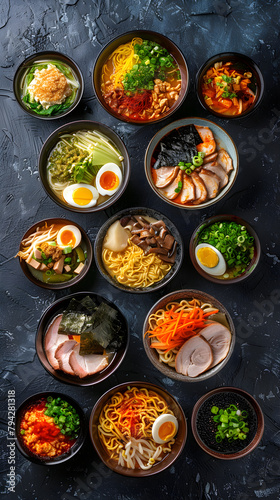 Variety of Delicious Ramen Noodle Recipes Showcasing Flavor Diversity and Vibrant Presentation