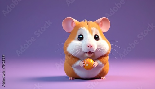 Cute little cartoon hamster