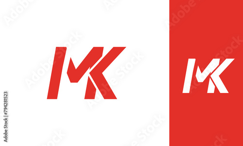 Alphabet letters Initials Monogram logo MK, KM, M and K
