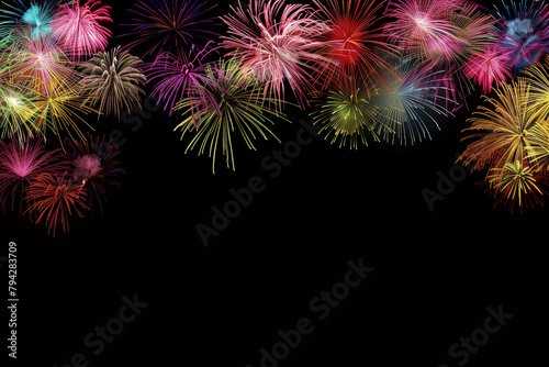 Fireworks on Black Backgrond