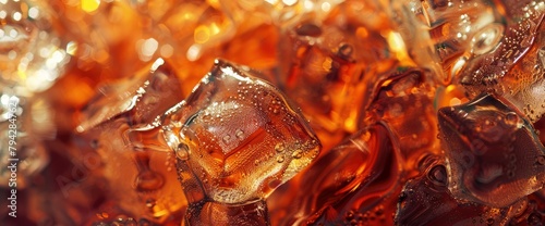 Whiskey with ice cubes in glass stock photo, Art deco pattern background. High resolution photography, with insanely detailed and intricate details, cinematic lighting © ACE STEEL D