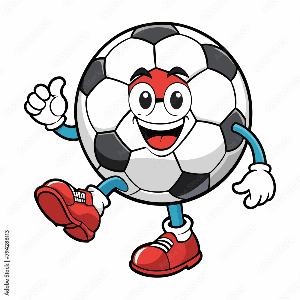 Obraz premium vector illustration of soccer football mascot character