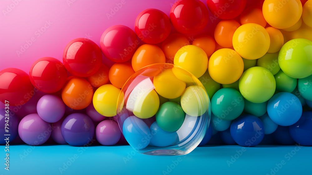 colorful ball, ainbow background