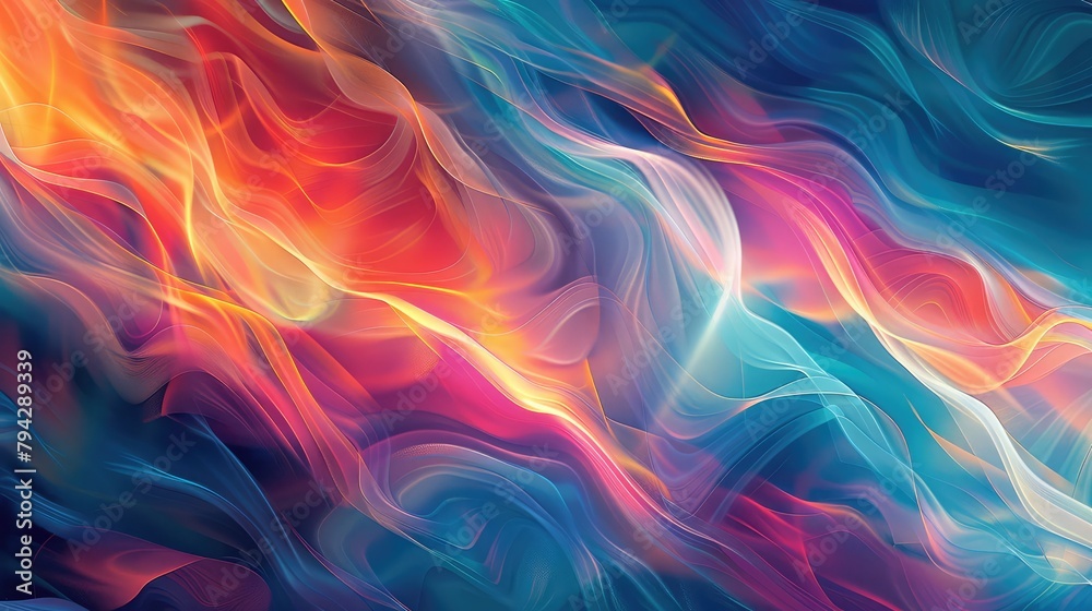 Abstract multicolor beautiful digital modern magical shiny electric energy laser neon texture with lines and waves stripes, background.