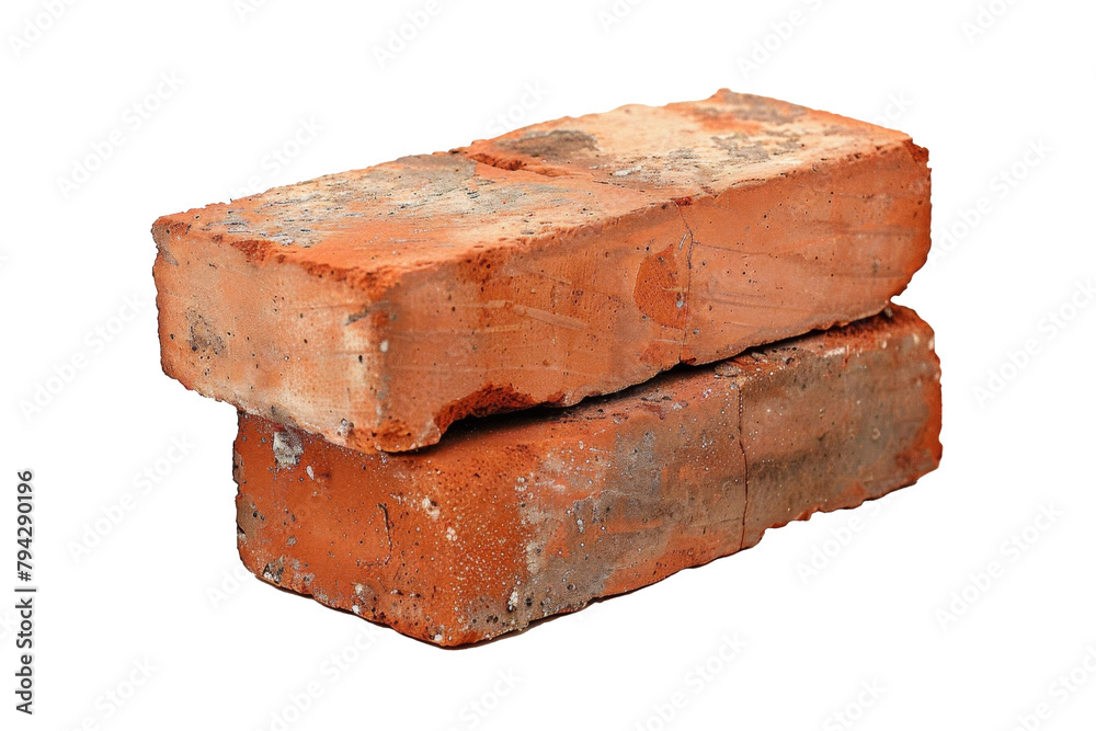 red wall brick and fragments on white background
red wall brick and fragments on white background