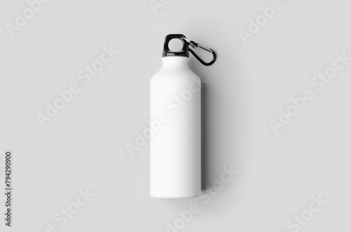 White reusable water bottle mockup.