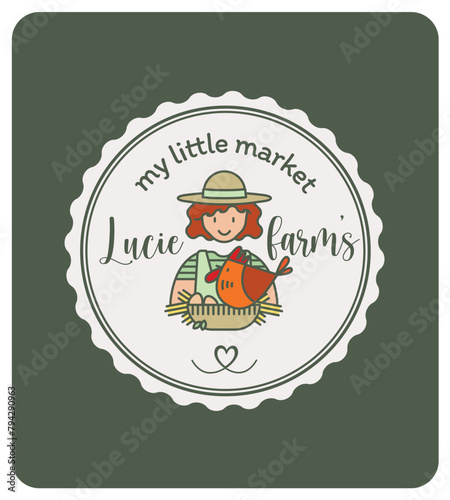Logo pour producteur de produits bio, locaux, de saison. Identité de marque, maraîchère, vente à la ferme, marché, épicerie, charte graphique, étiquette, métier, femme, agricultrice, label.
