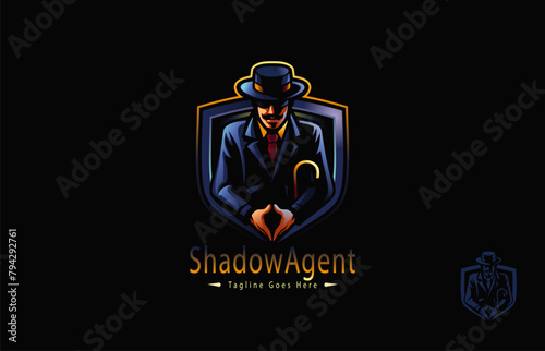 Tuxedo Agent Logo design inpiration, vector illustration