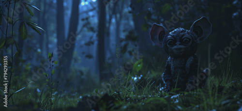 gremlin in the forest at night