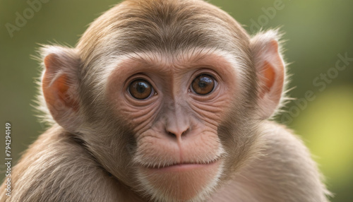 Monkey Close-Up with Intense Gaze