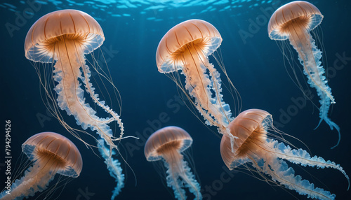 Jellyfish Swimming Gracefully Underwater