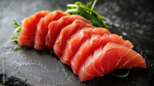 Raw fish slices