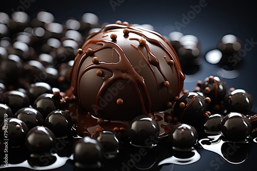 Luxurious chocolate truffle candy., generative IA