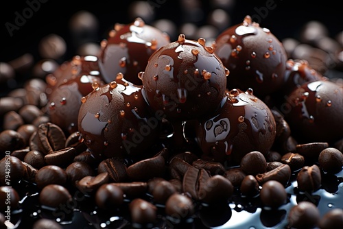 Luxurious chocolate truffle candy., generative IA