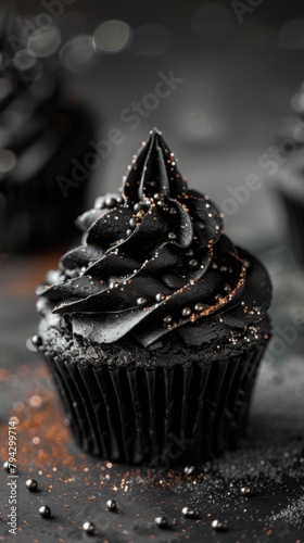 delicious black cupcake.