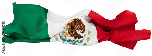 Obraz na płótnie The Mexican Flag Waves Proudly, Eagle and Cactus Emblem Centered with Honor w salonie