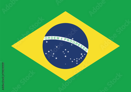Federative Republic of Brazil national flag vector illustration.