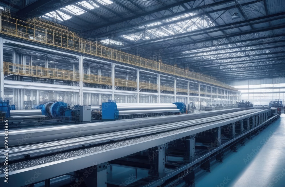 Obraz premium General plan. Factory structures, industrial technology, production interior, production line