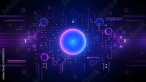 Wallpaper Mural purple and blue Abstract technology background circles digital hi-tech technology design background. concept innovation. vector illustration Torontodigital.ca