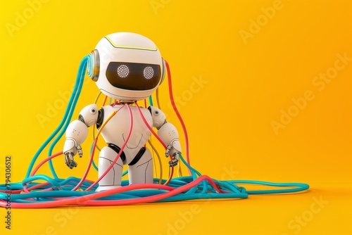 A yellow robot with blue eyes © Phuriphat