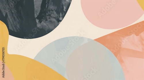 Minimalist Abstract Illustration with Muted Pastel Palette