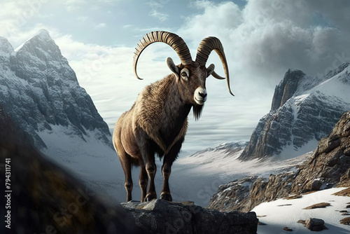 mountain goat in the mountains © Turty