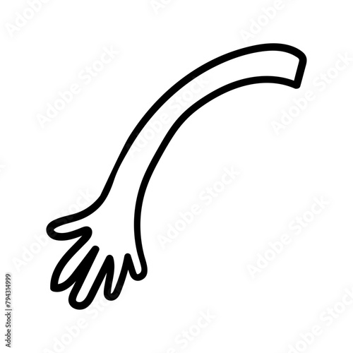 Arm vector icon in doodle style. Symbol in simple design. Cartoon object hand drawn isolated on white background.