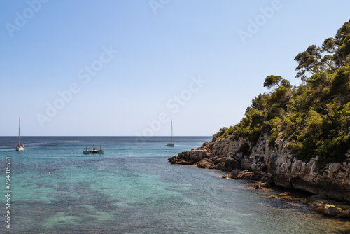 Sea bay near the seaside resort of Cala Galdana on Menorca.