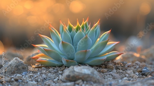 Explore the enchanting world of desert flora with an image featuring Dasylirion leiophyllum, a species of succulent plant renowned for its slender, smooth leaves and graceful form.  photo