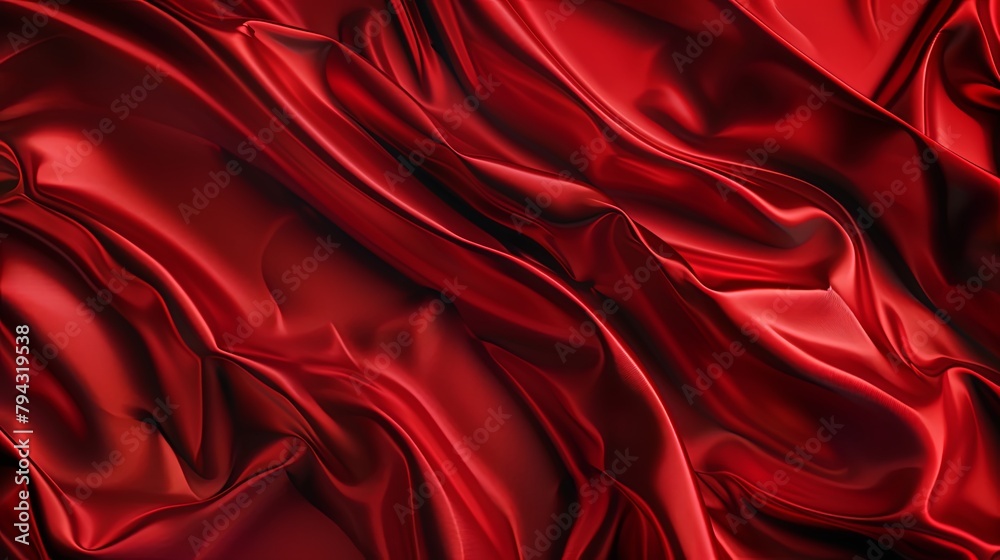 Luxurious Red Silk Texture Reflective Highlights